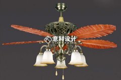 别墅装修复古装饰-风扇灯